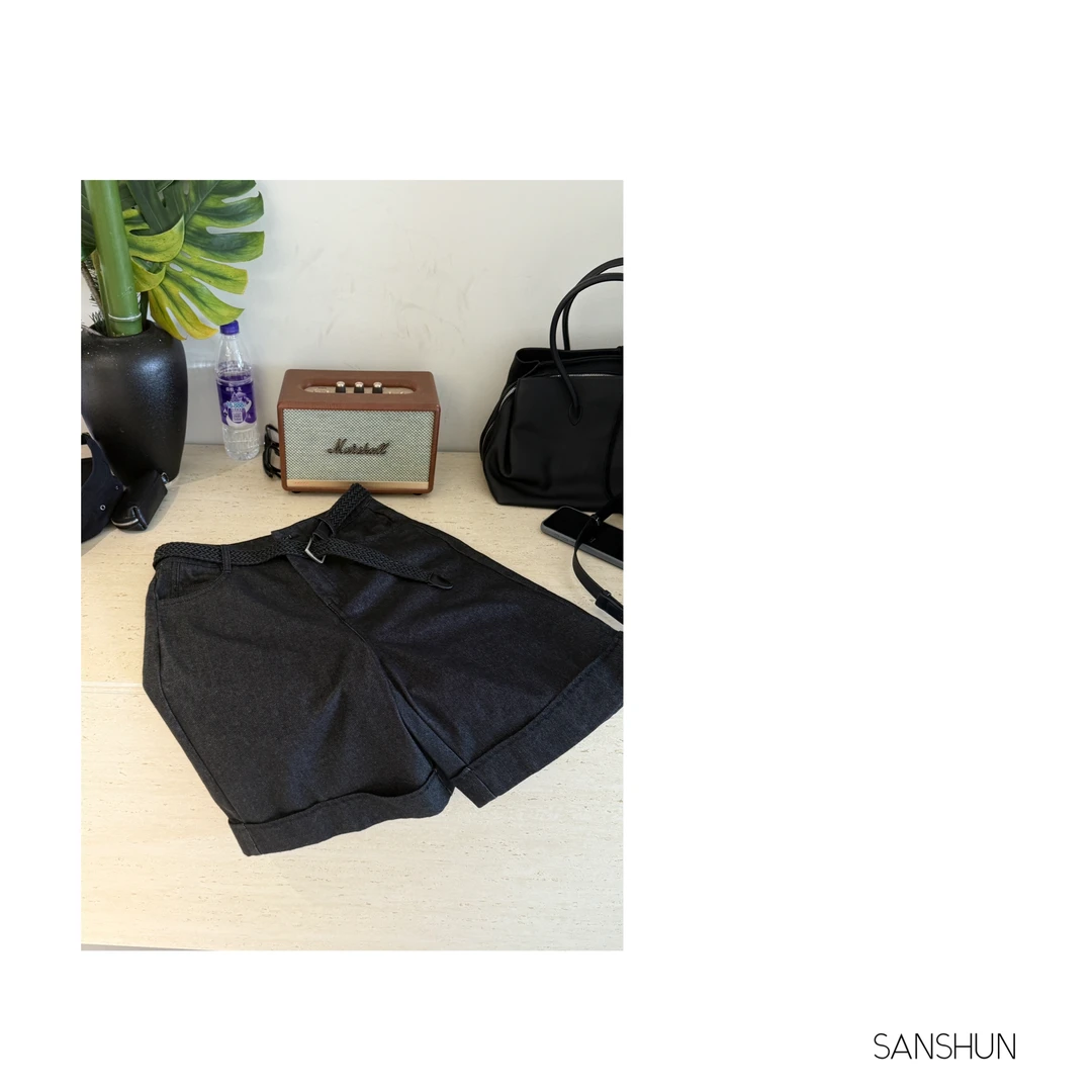 Sanshun－(五分裤)－牛仔短裤百搭显瘦阔腿夏季休闲宽松洋气