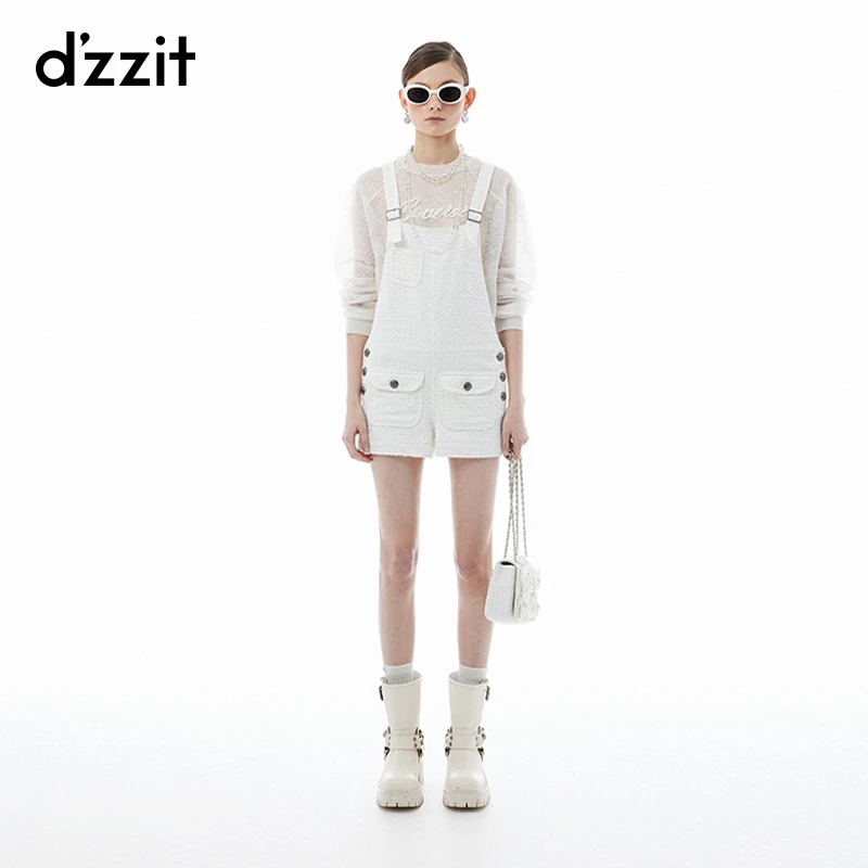 dzzit地素长袖针织衫珠片绣设计镂空上衣女雅丹风3I3E410