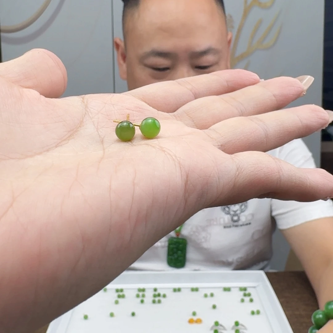 和田玉银S925镶嵌耳饰多样性发货 拍一发一