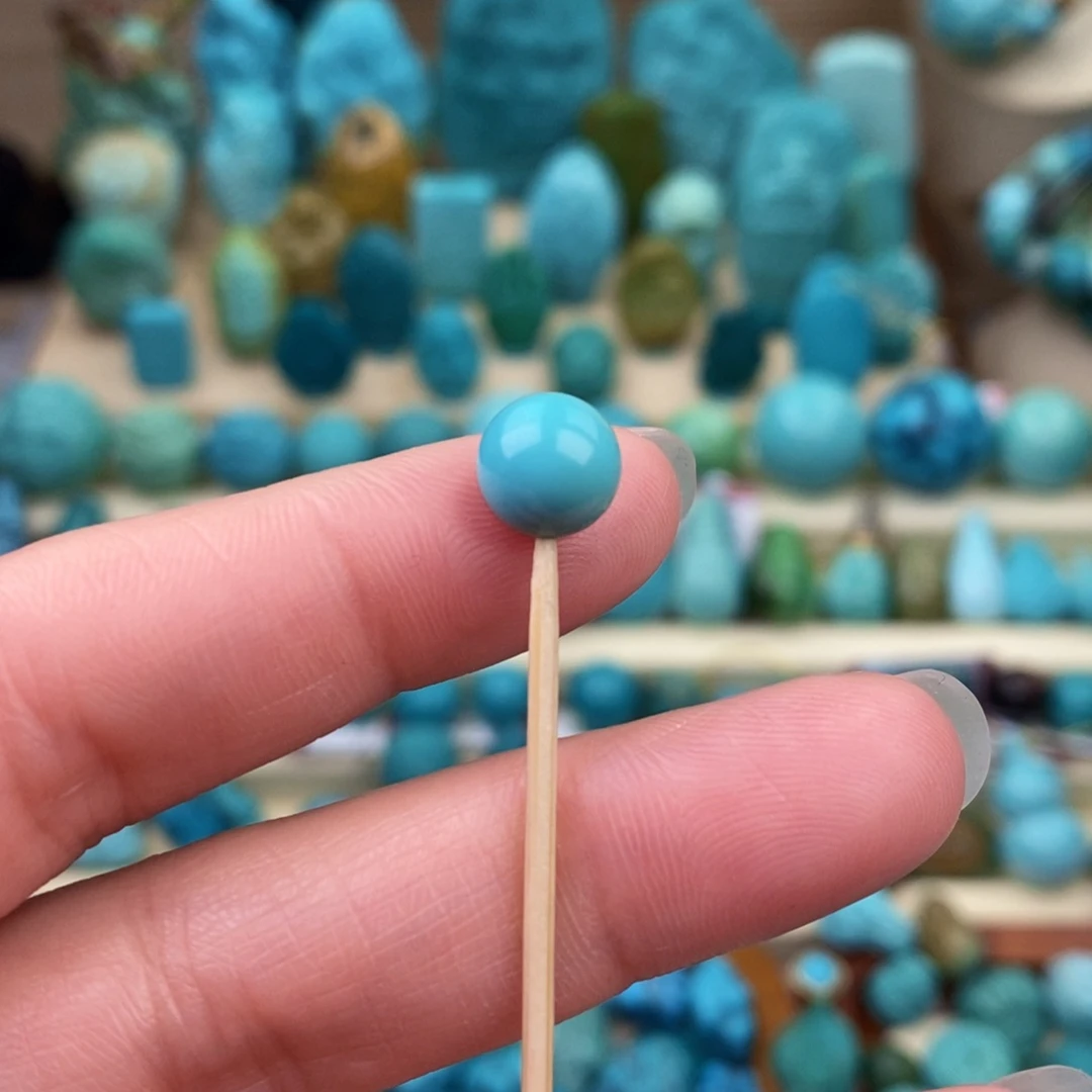 绿松石珠宝奇石未镶嵌8mm