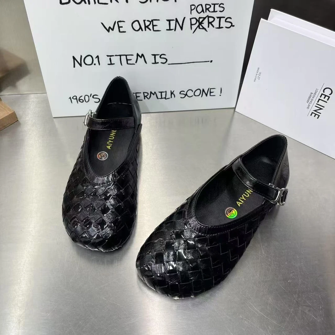 大金波哥大码女鞋40-43码908-11韩版时尚休闲编织皮复古玛丽珍鞋