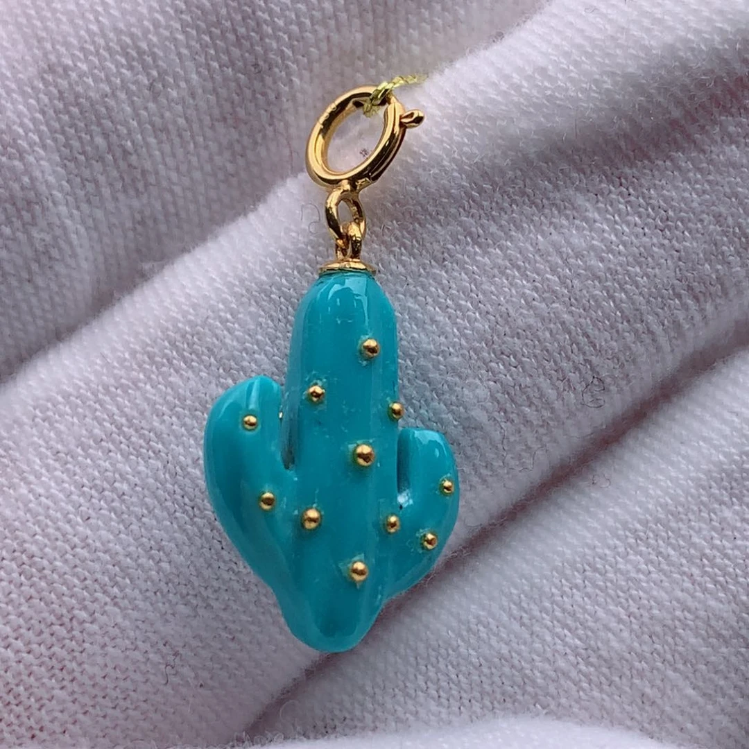 18K金镶嵌绿松石珠宝奇石