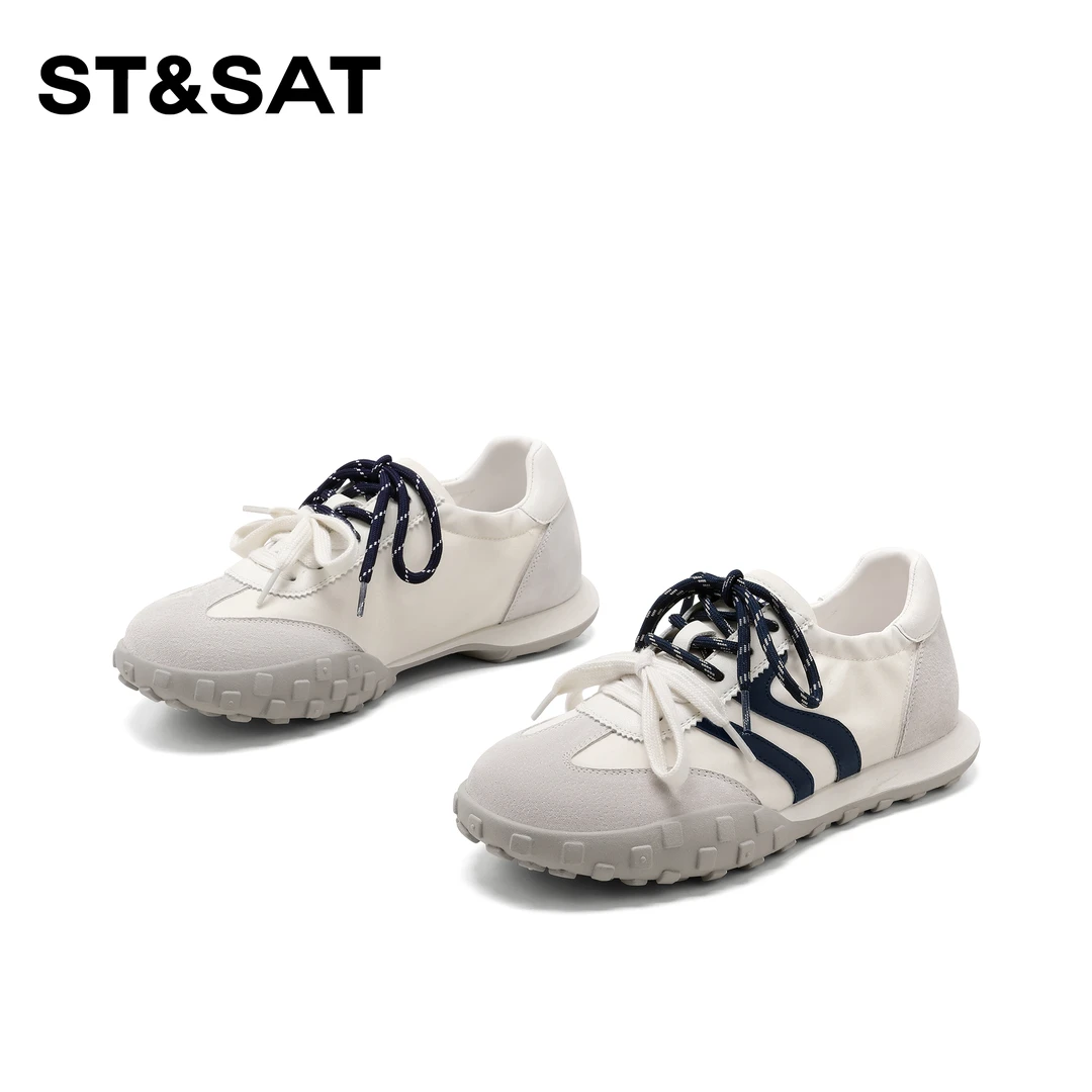 St&Sat/星期六潮流欧若风百搭休闲鞋2025新款拼色时尚德训鞋女士