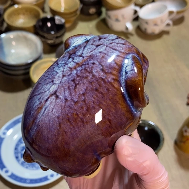 瓷片七厂窑变小象摆件