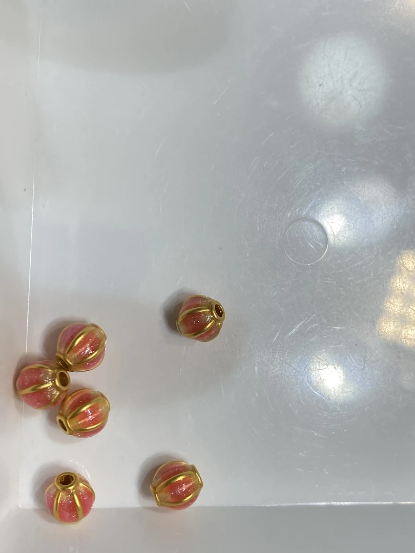 足金999烧蓝南瓜转运珠*6