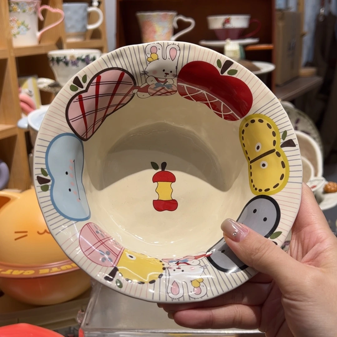 可爱苹果兔子反口碗