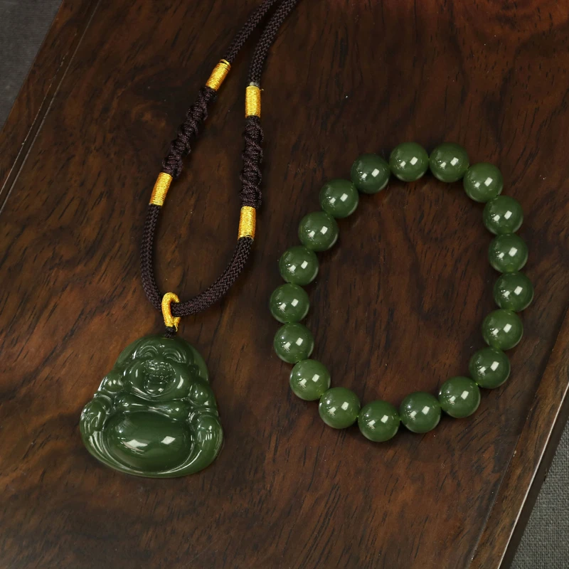 凰一品 和田玉佛公手串套装