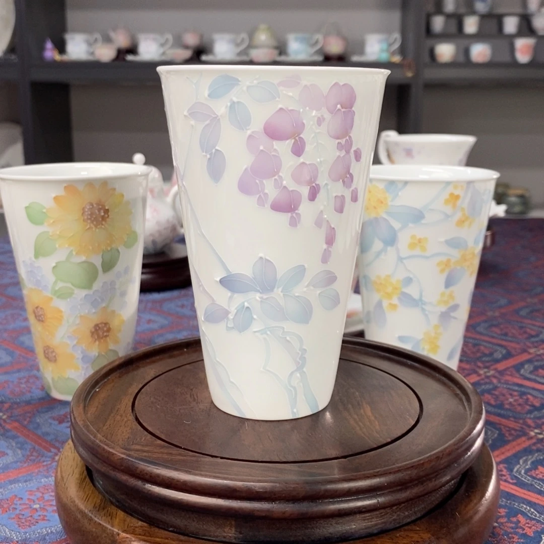 紫藤花釉下品茗杯