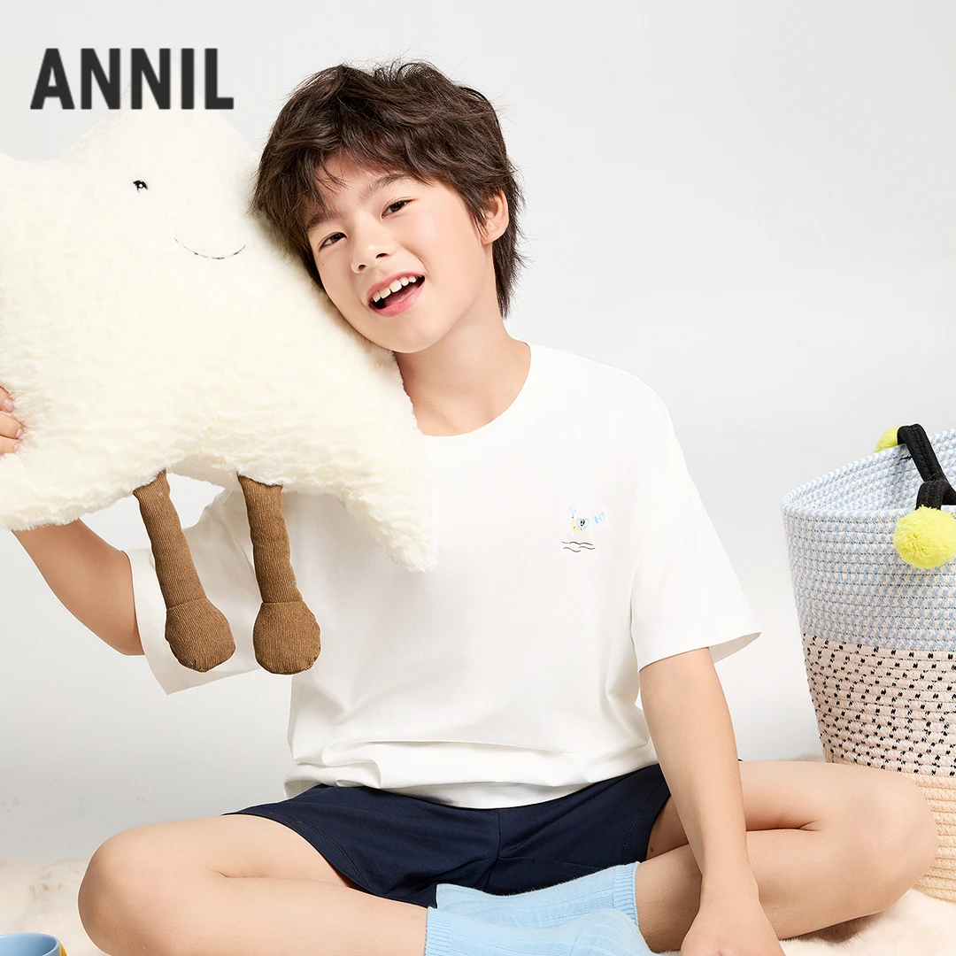男童短袖家居服套装夏季新款安奈儿童装JB521056