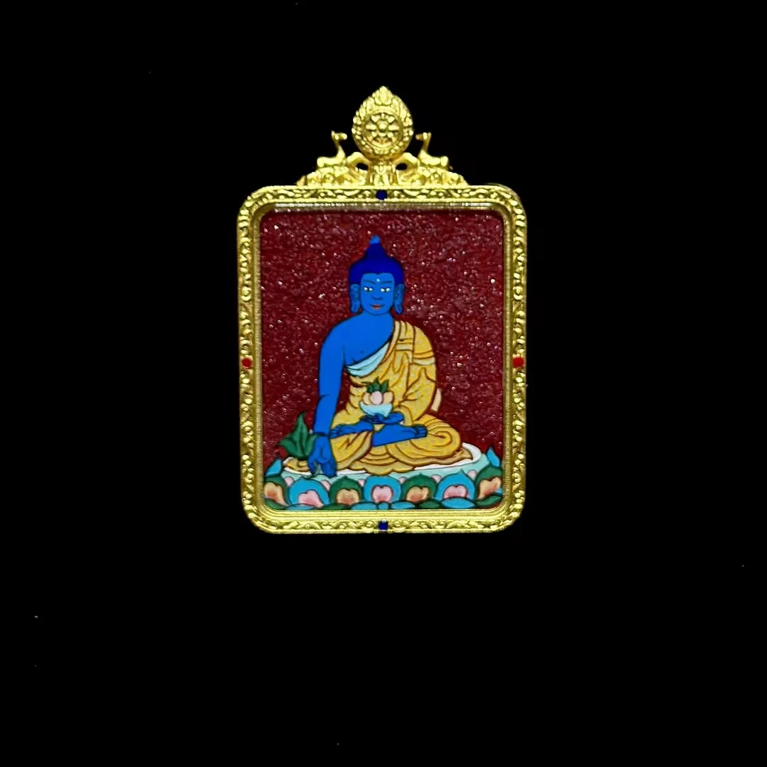 【JZ】藏式手绘唐卡药师佛吊坠（多样性发其一）