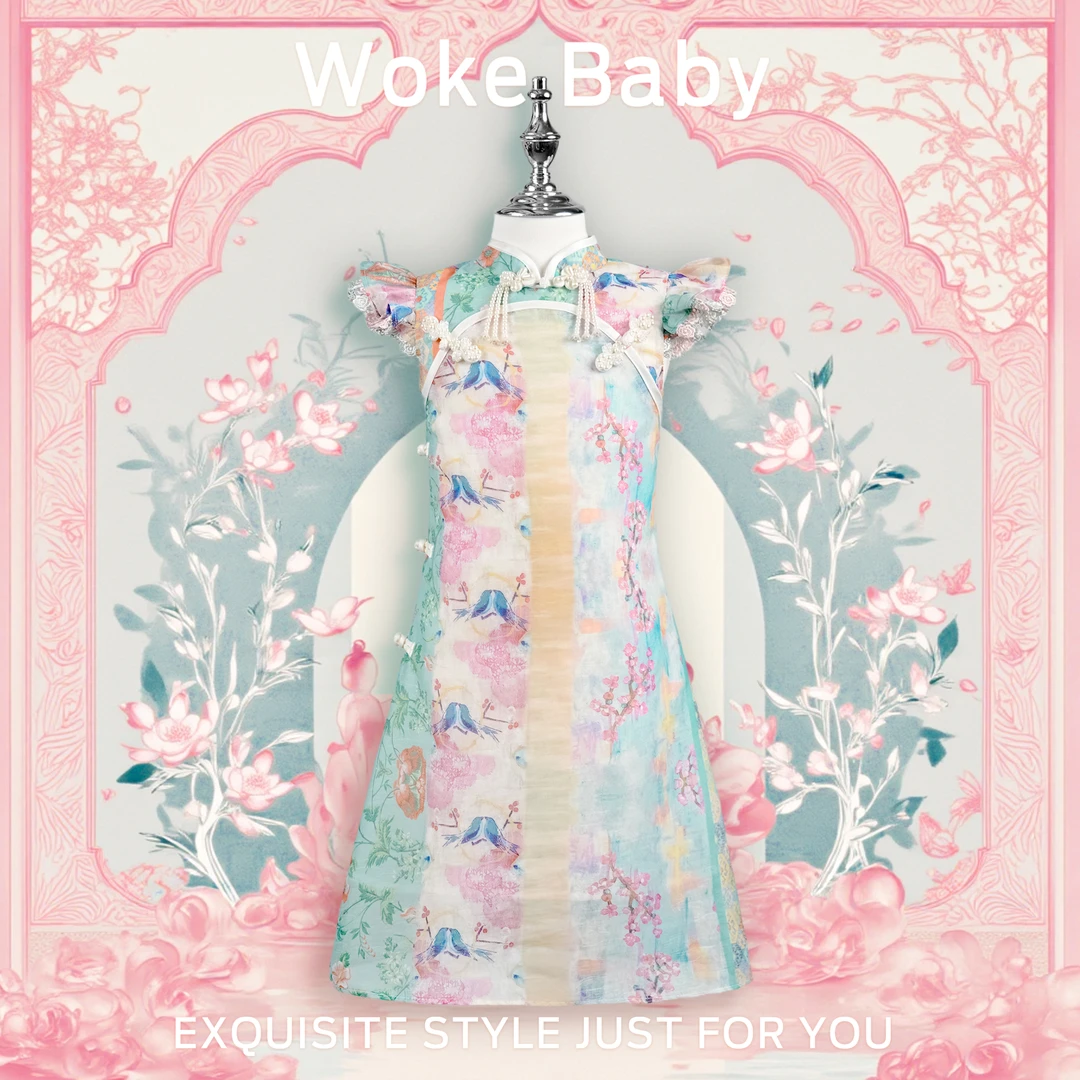 【喜上眉梢】2025女童夏季可爱中大童汉服旗袍裙F441