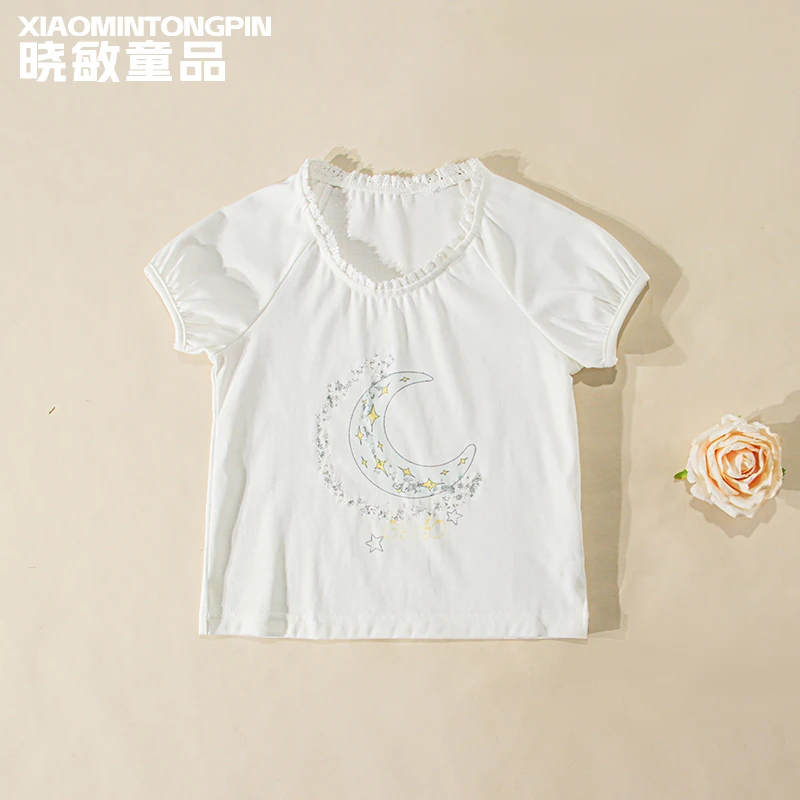 亮片月亮印花T恤3C3907