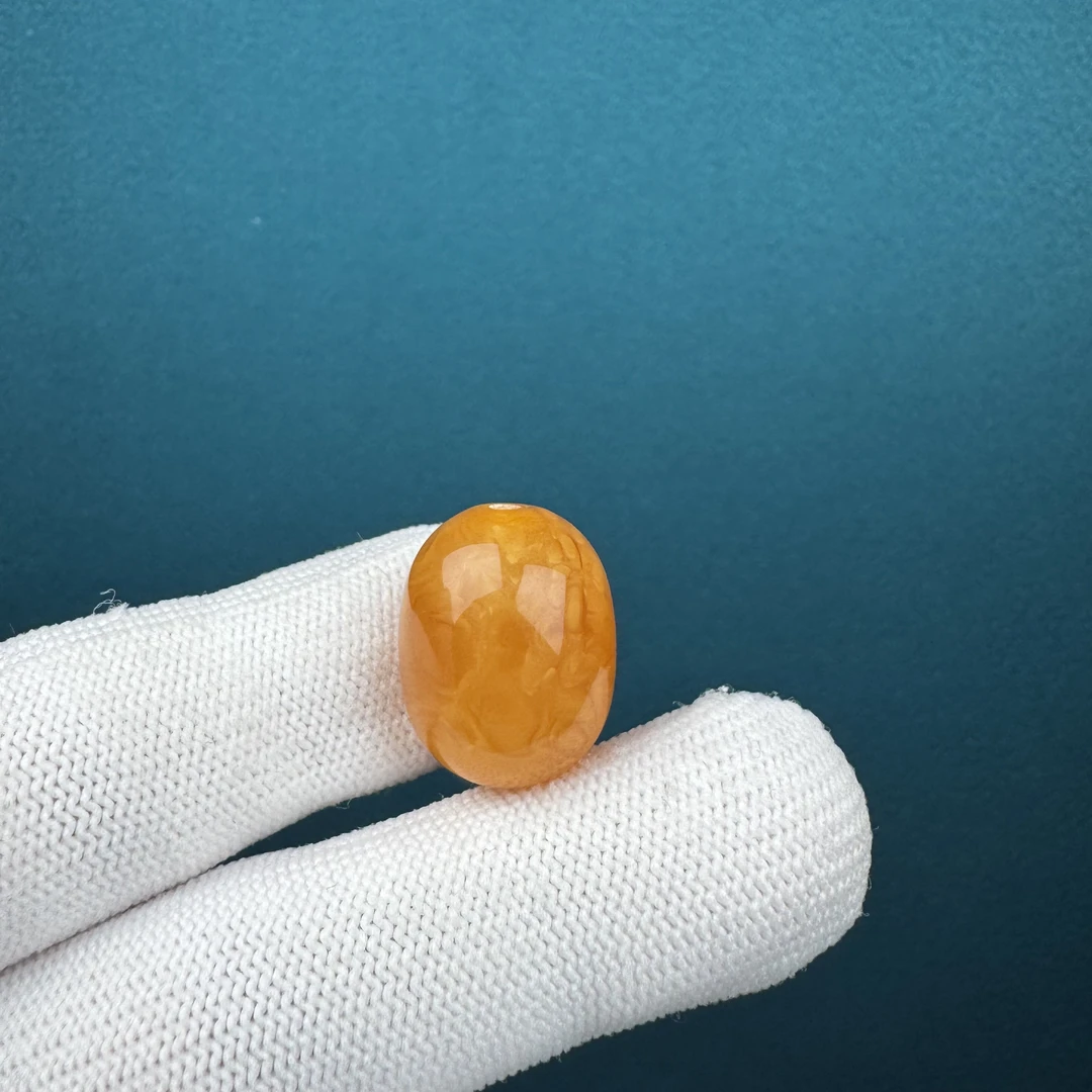 K5261天然蜜蜡 鸡油红枣珠 15.2*19.5mm支持复检 假一罚四