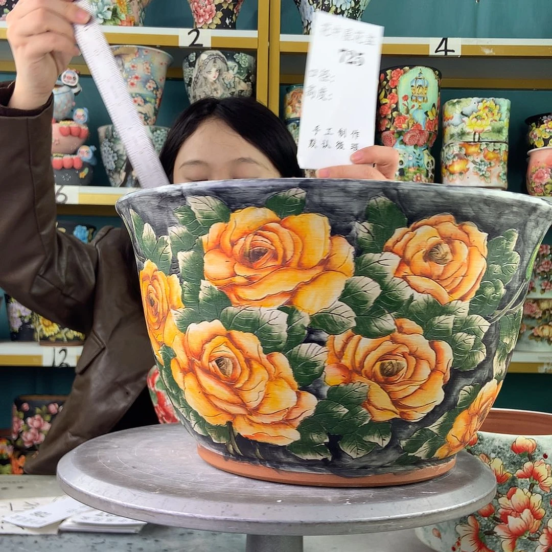婲****陶景德镇手工花盆725