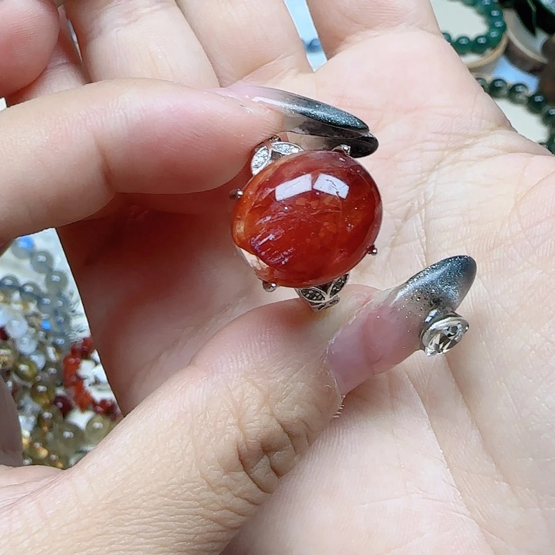 水晶手串未镶嵌蜡****子胶花戒指