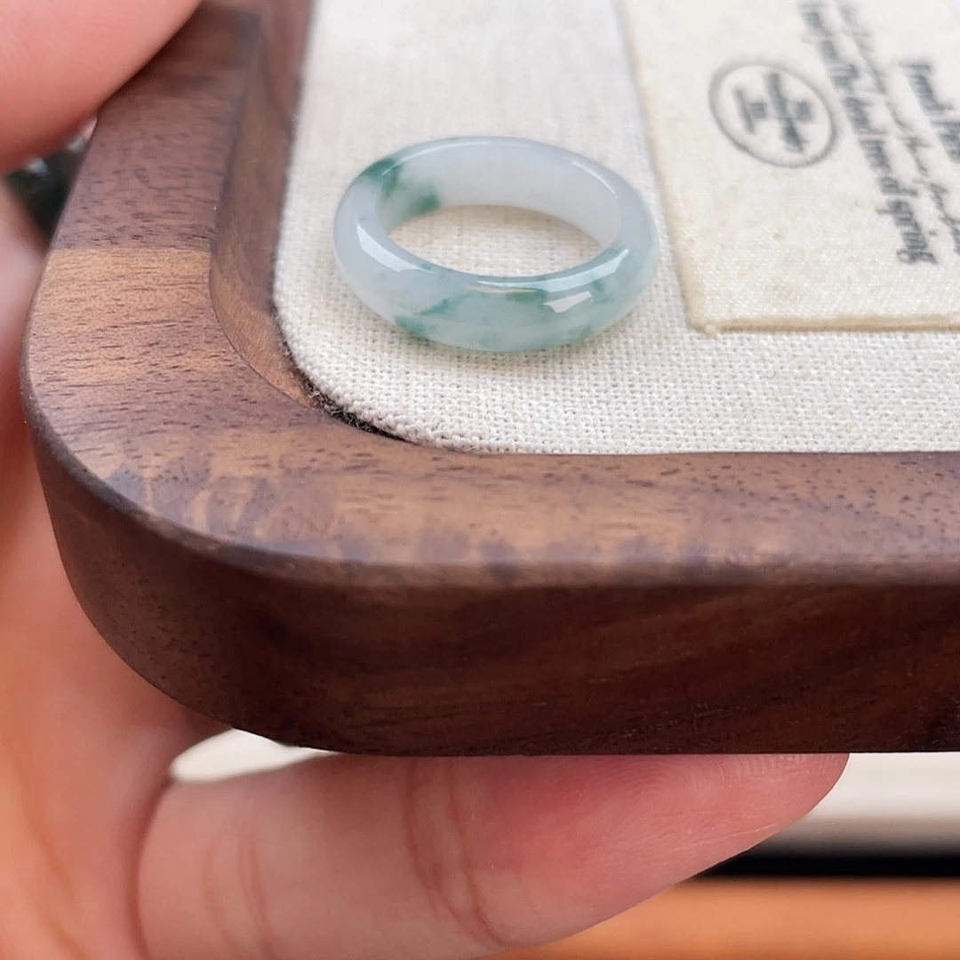 十***皮翡翠戒指未镶嵌2号 港码11圈