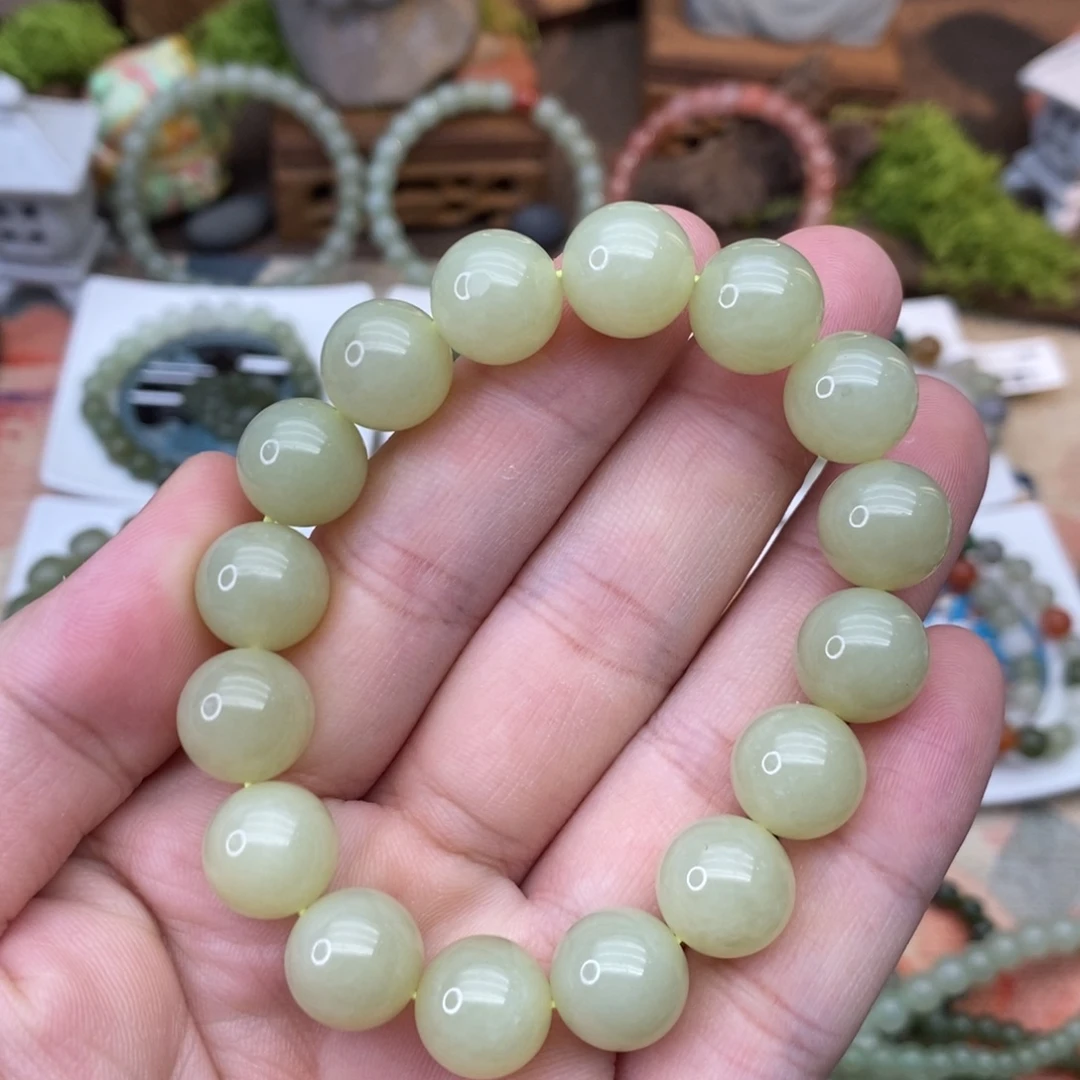 和田玉未镶嵌手链黄口卡12