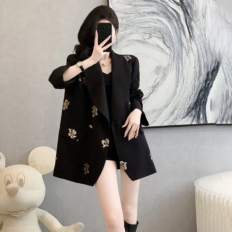 秋季韩版御姐时尚炸街宽松休闲小西服小众轻职风气质西装外套女