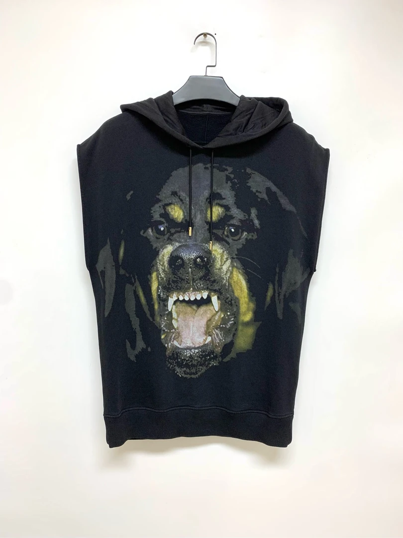 99新  【Givenchy】经典狗头印花无袖连帽背心Xs码