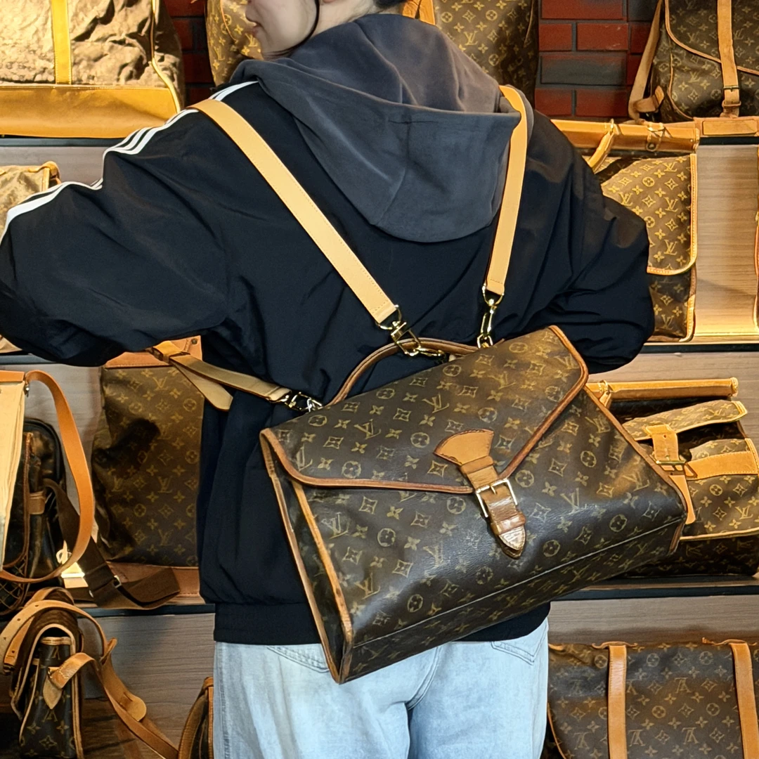 95新 LouisVuitton/路易威登 复古学院风ivy大号手提公文包男士包