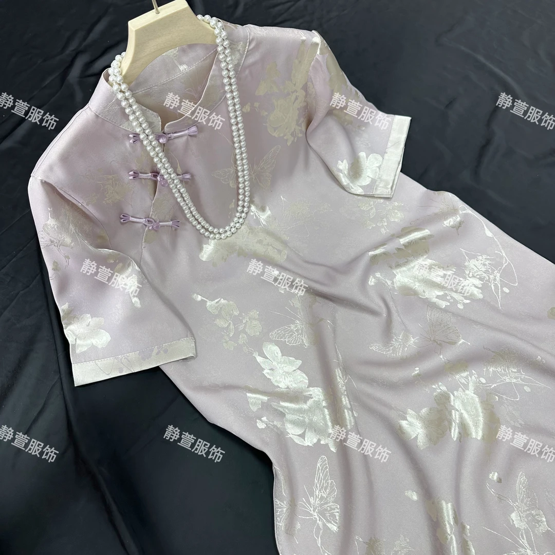 3069《紫云若雪》常熟春夏新款新中式国风复古重磅休闲气质连衣裙