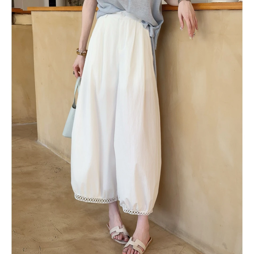 【泡泡裤】马克华菲女装亲肤欧若风感透气蕾丝泡泡裤 F52022A590lb