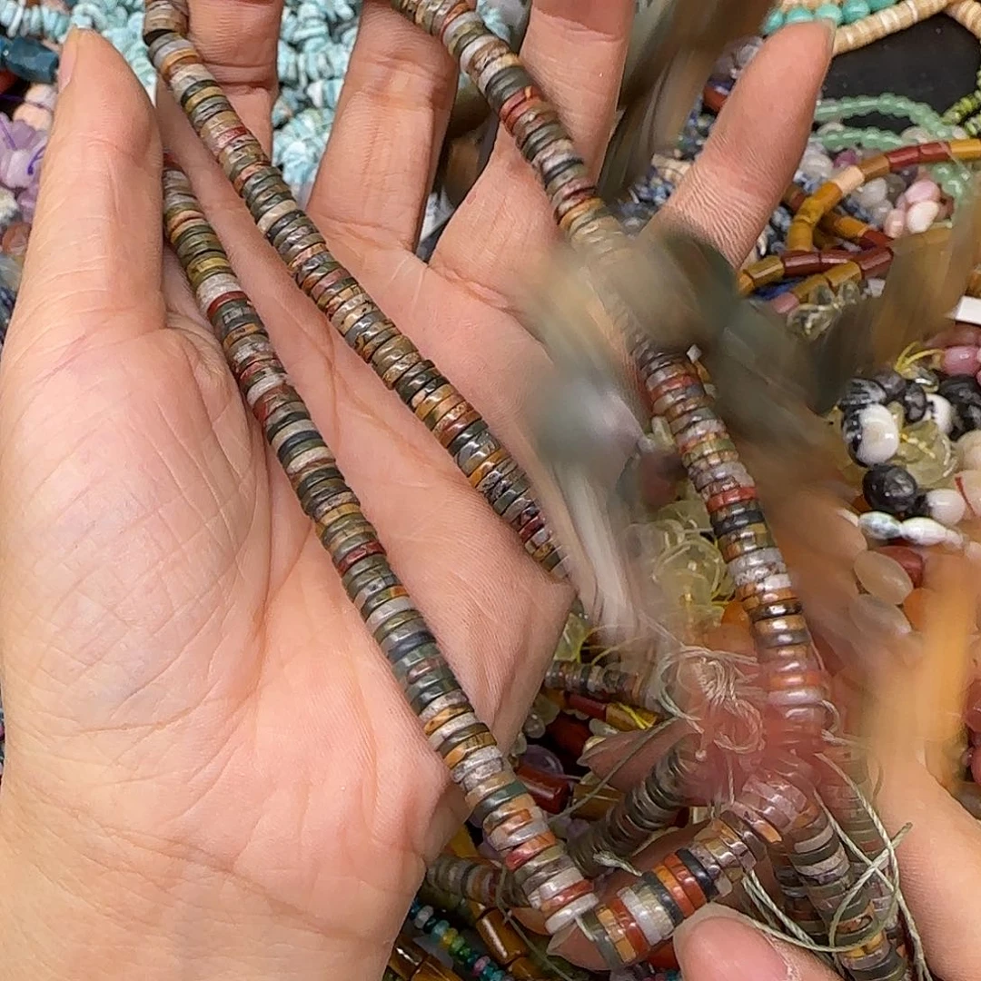 玛瑙/玉髓合金珠宝半成品隔片6mm一条剁珠