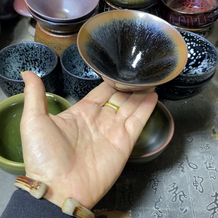 茶盏建阳建盏微瑕斗笠