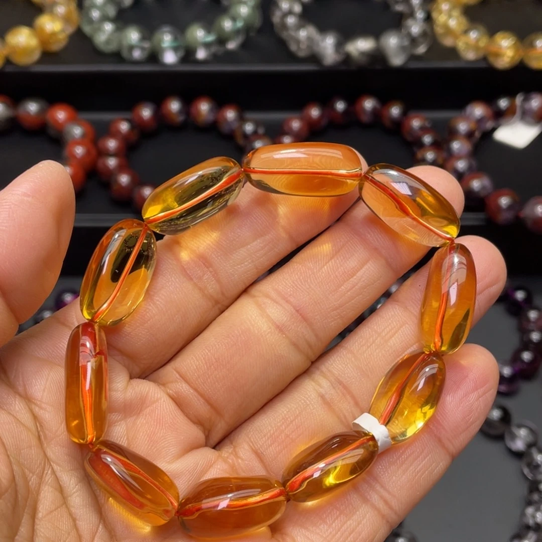 手链水晶未镶嵌巴西毕业级金红料