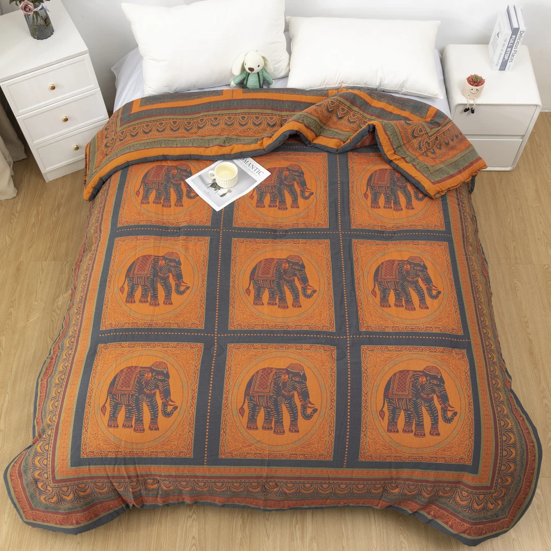 【吉象如意被子】2.0*2.3M高端纯棉双层纱柔软亲肤机洗被子