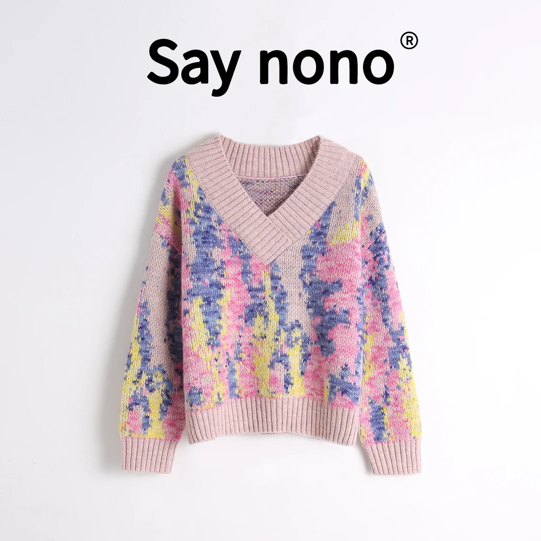 懒猫nono│Saynono 花式设计＿甜美气质动物毛混纺针织衫女 /0503