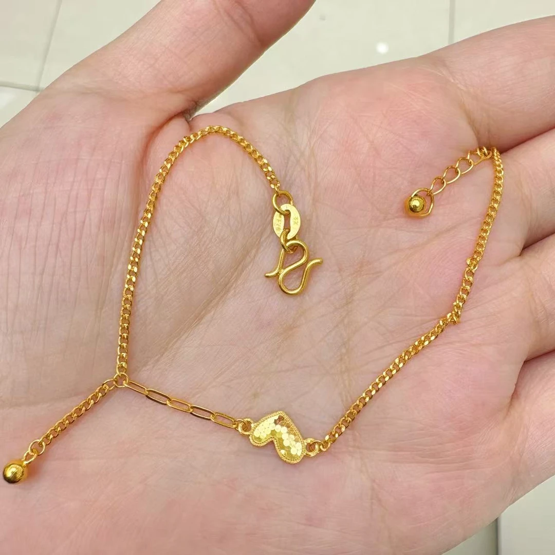 Chow Tai Seng/周大生足金鱼鳞爱心手链