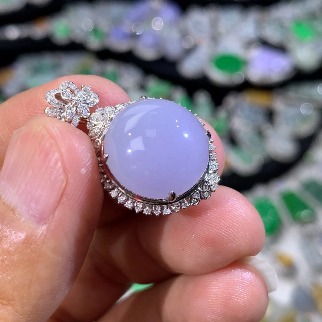 彭***彭翡翠18K金镶嵌吊坠(不含链)