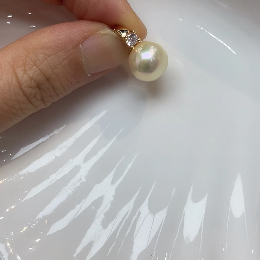 海水珍珠银S925镶嵌吊坠(不含链)