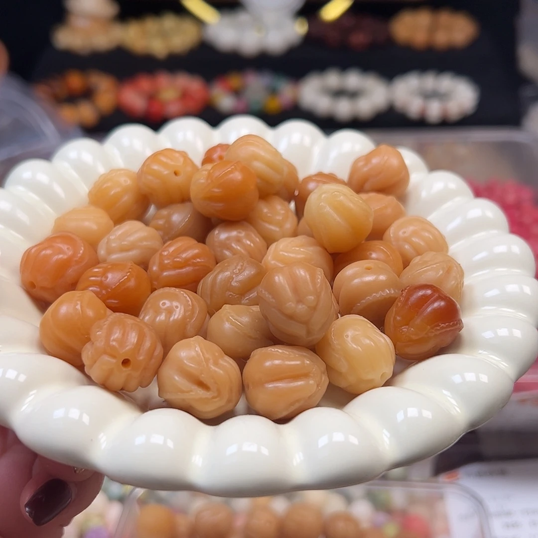 菩提根/象牙果手串卡18胖佛手10颗风化色