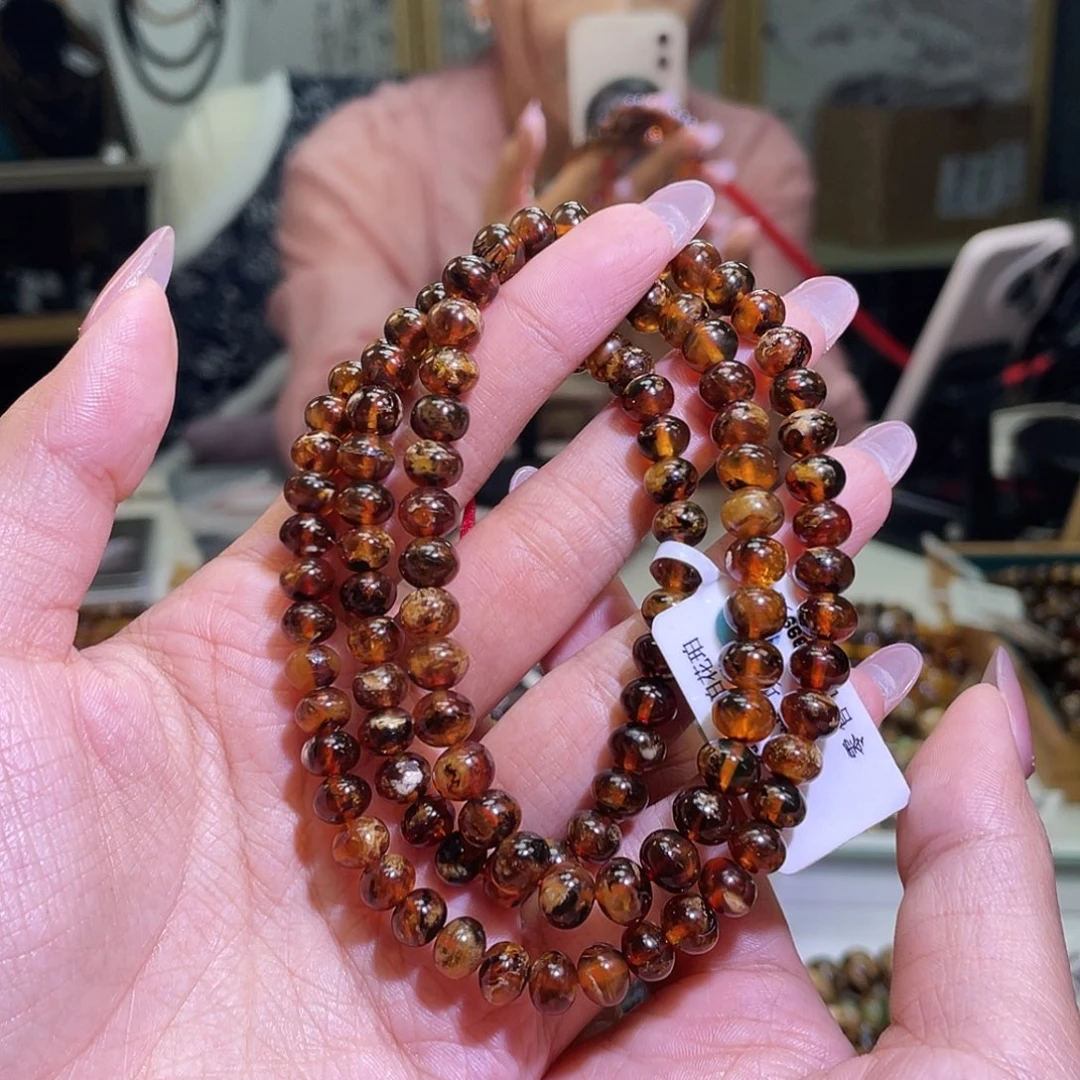 未镶嵌琥珀裸石抚顺琥珀7+血蜡花