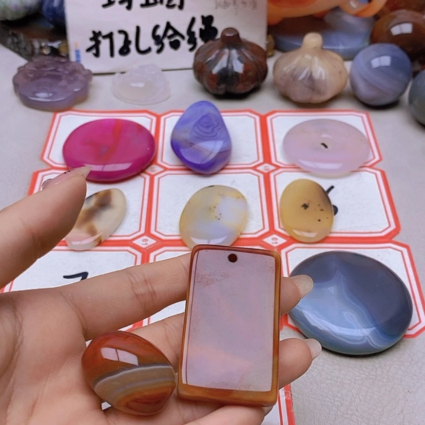 【闪购商品】未镶嵌玛瑙/玉髓珠宝半成品老*V