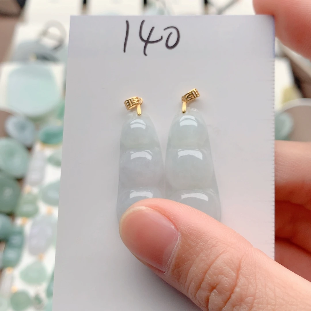 翡翠银S925镀金镶嵌颈饰吊坠