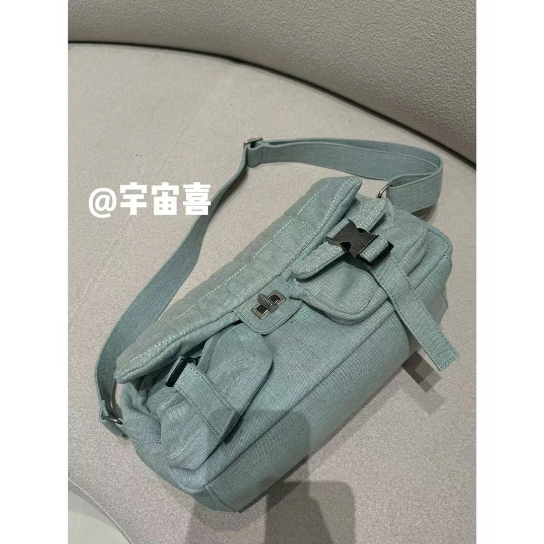 【牛仔布斜挎机车包】福袋