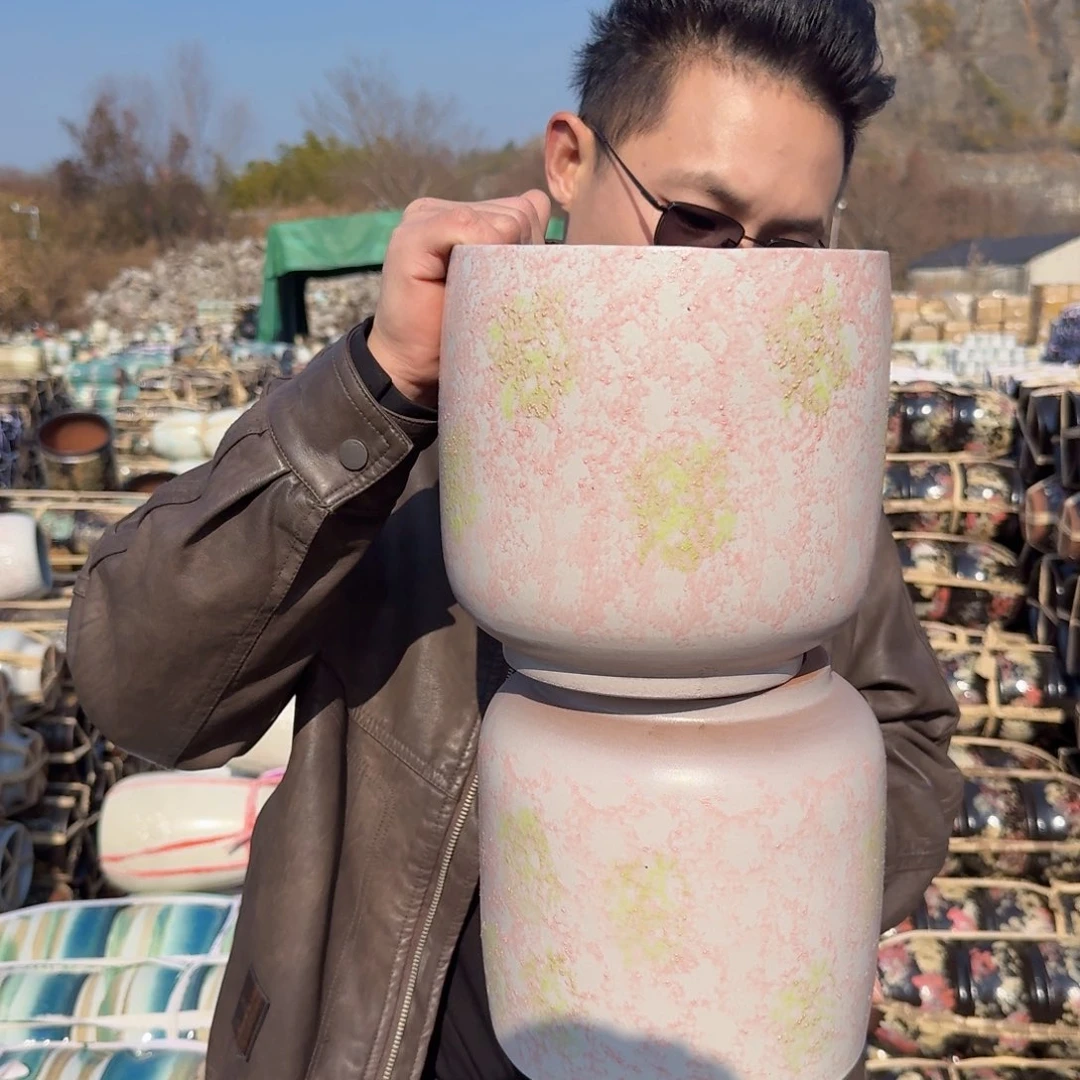 紫砂花盆口20高20（两个蛋壳粉姹寂