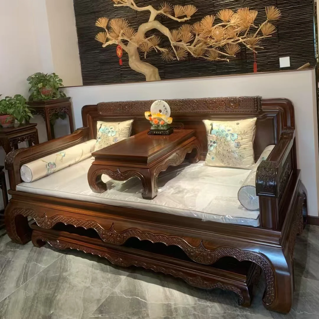 北方老榆木世家客厅罗汉床