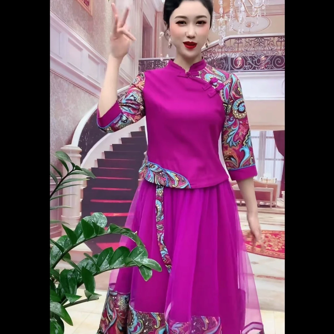 哥弟阿玛施正新款中国唐装复古民国春秋上衣旗袍改良棉麻两件套