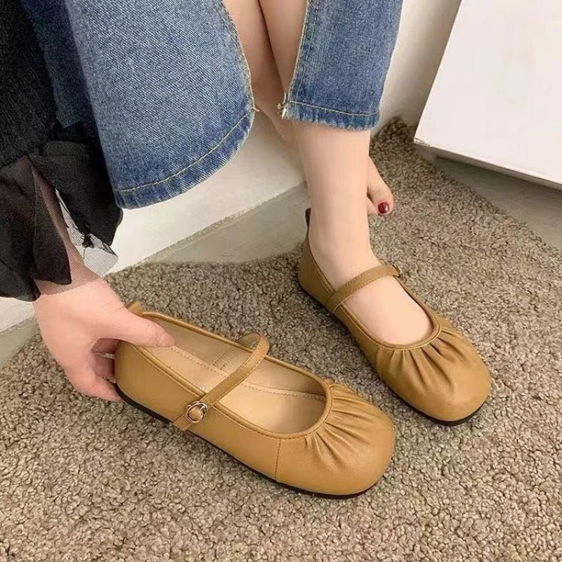 法式玛丽珍软底豆豆鞋女春款芭蕾舞奶奶鞋孕妇防滑软底单鞋女