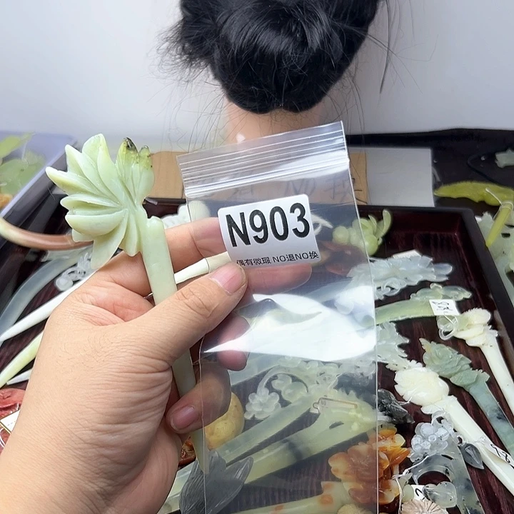 蛇纹石玉发饰合金h****6