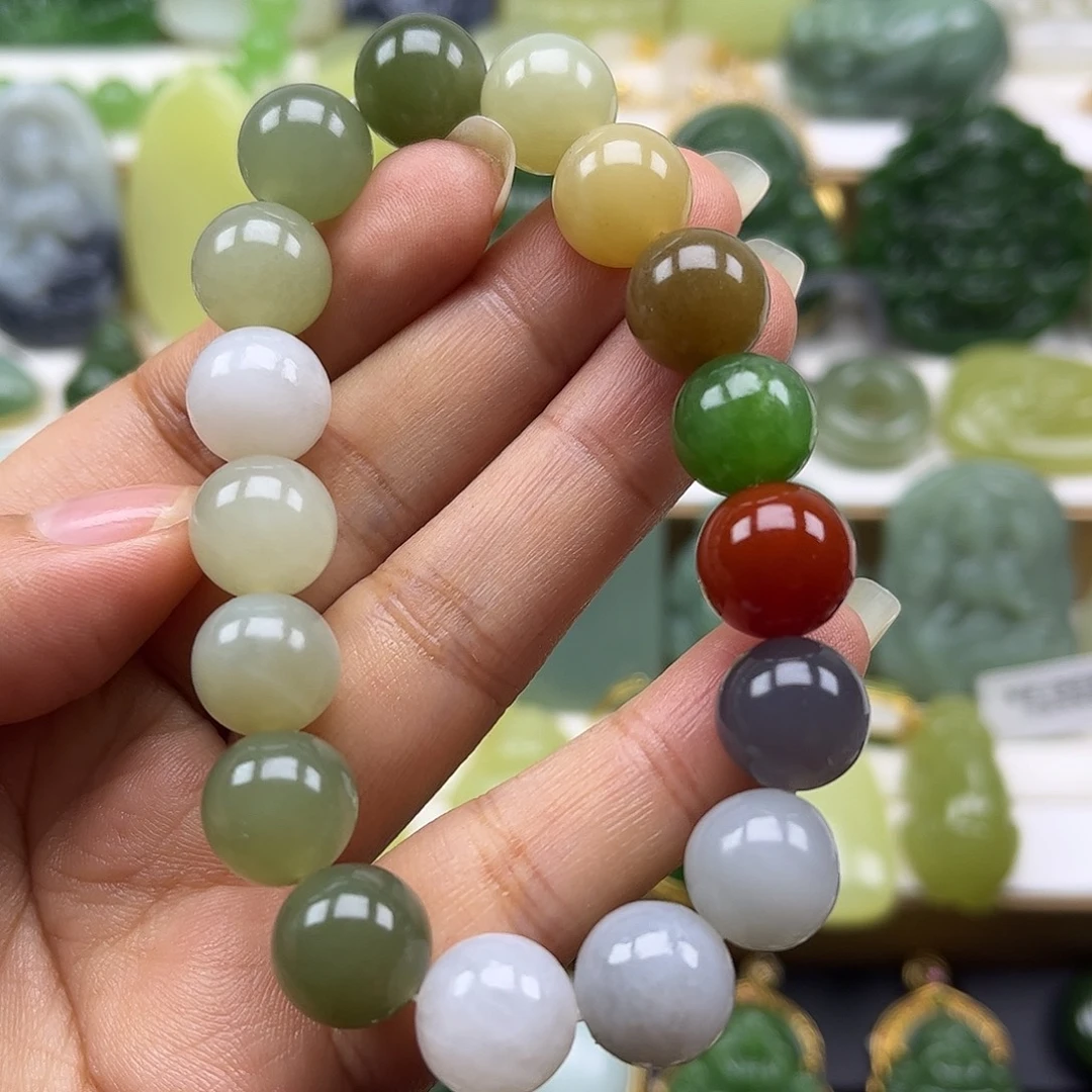 ~***~和田玉未镶嵌手串卡12