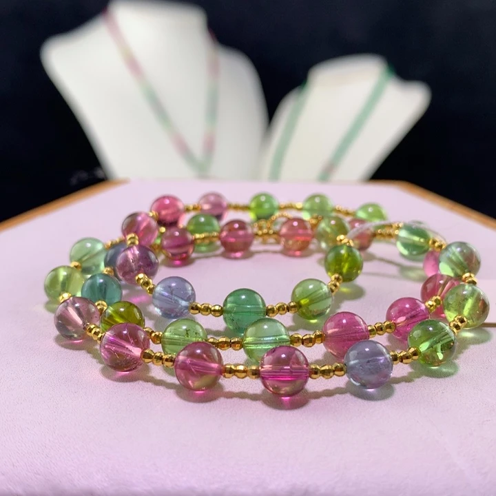 双色碧玺手链未镶嵌