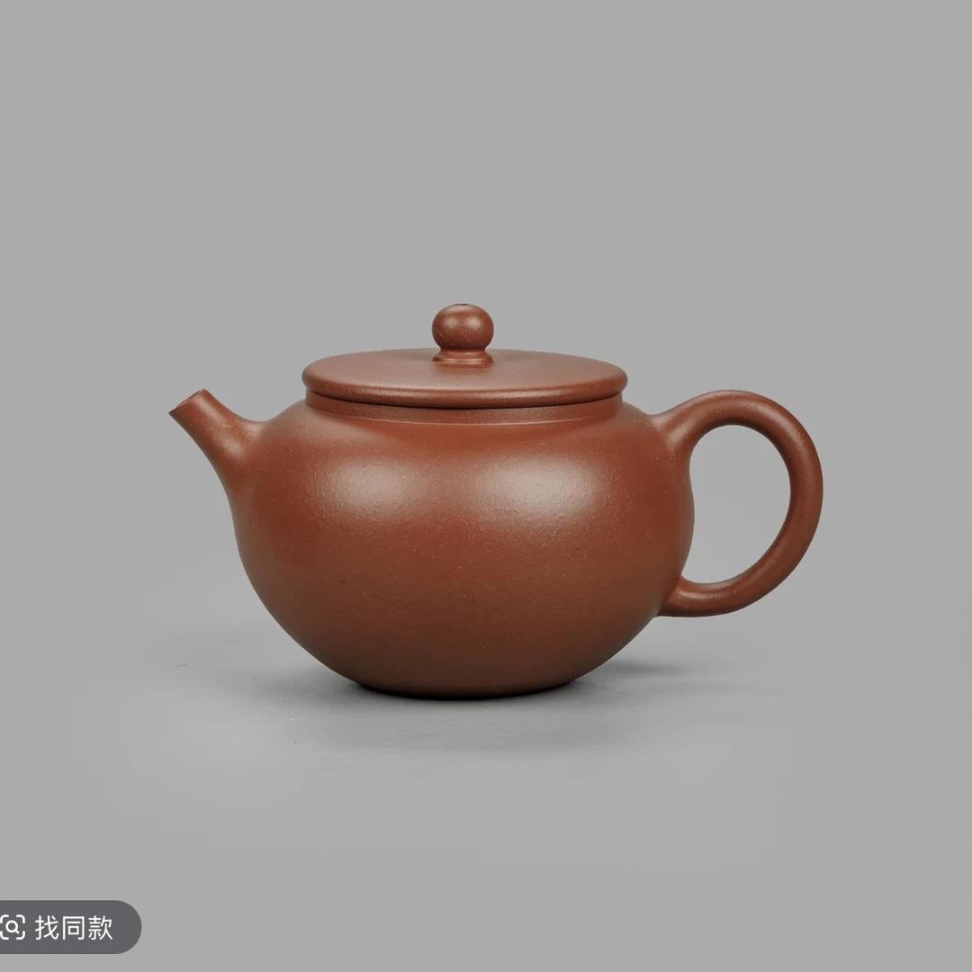 金秀芳 圆珠 朱砂 半手150cc 宜兴黄龙山原矿紫砂茶壶