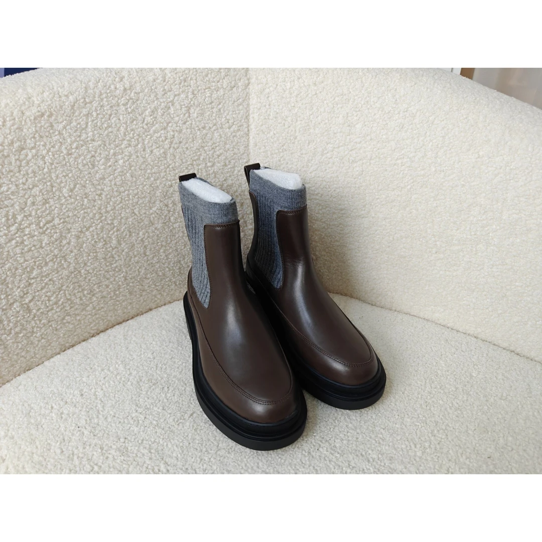 老王甄选 金典简约英伦风女士厚底短靴