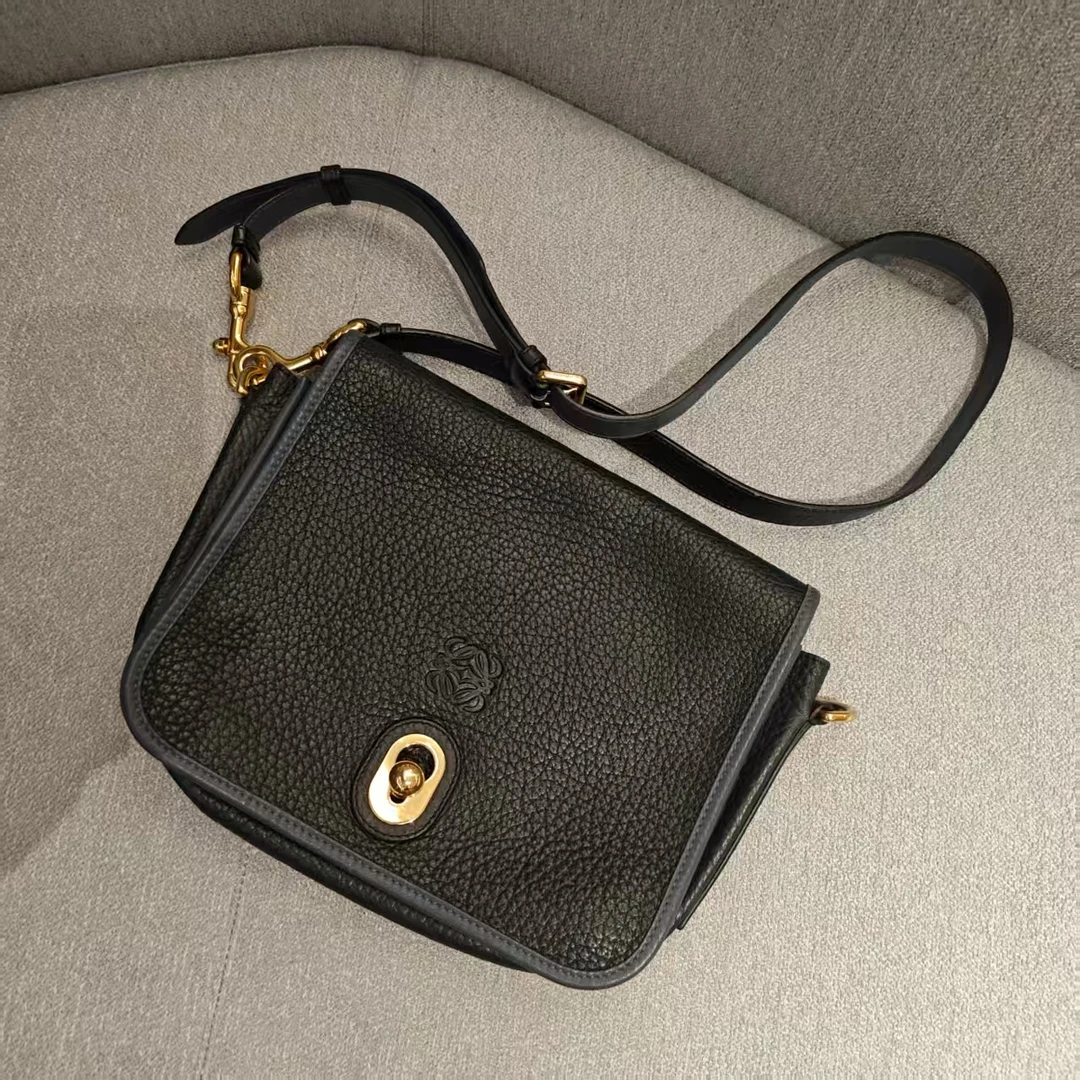 95新 LOEWE/罗意威 【胖】 24PP09 黑色单肩斜挎包