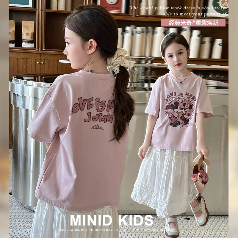 mini旦童装女童短袖T恤夏季新款小女孩韩版体恤宽松百搭洋气上衣